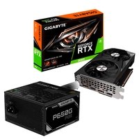 Placa de Vídeo RTX 3060 Windforce OC 12G (rev. 2.0) Gigabyte + Fonte Gigabyte P650g Pg5, 650w, 80 Plus